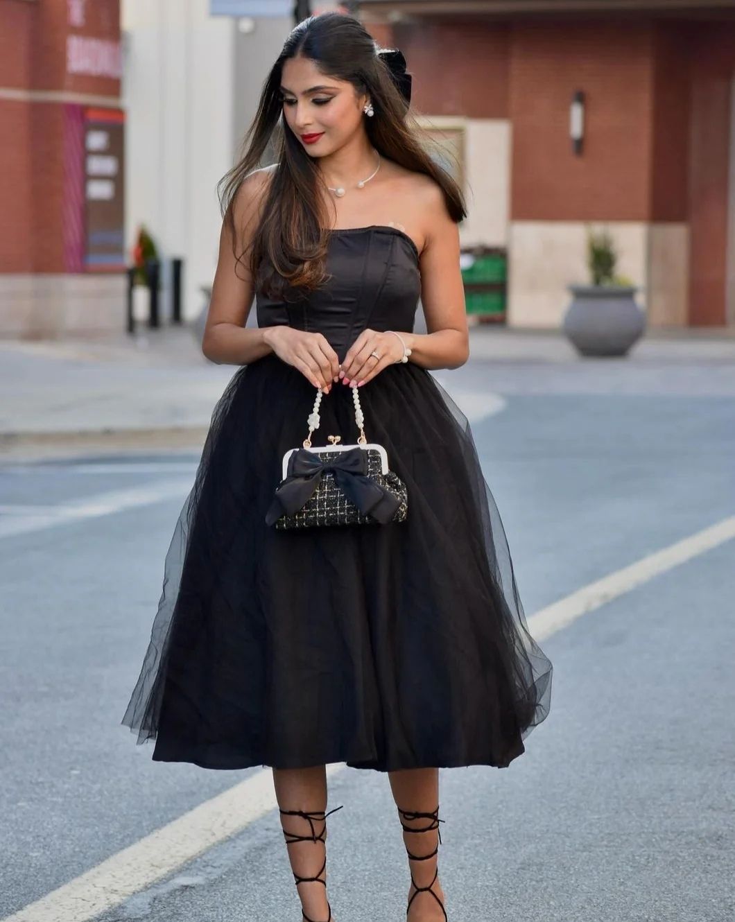 Smocked High Waist Corset Tube Backless Midi Dress