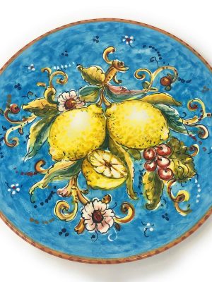 Hand Painted Pattern Lemons Plate A1
