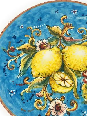 Hand Painted Pattern Lemons Plate1