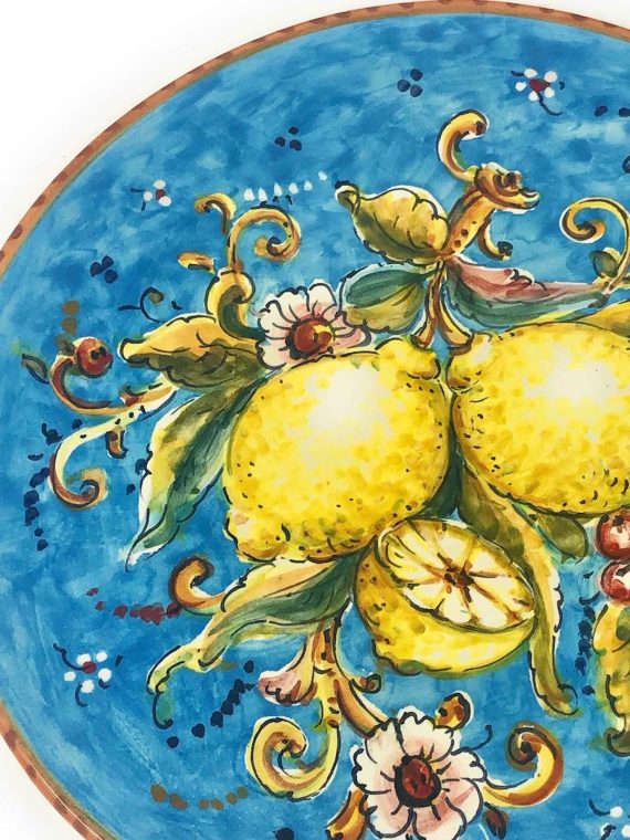 Hand Painted Pattern Lemons Plate A1