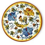 Hand Painted Pattern Rooster Plate A5