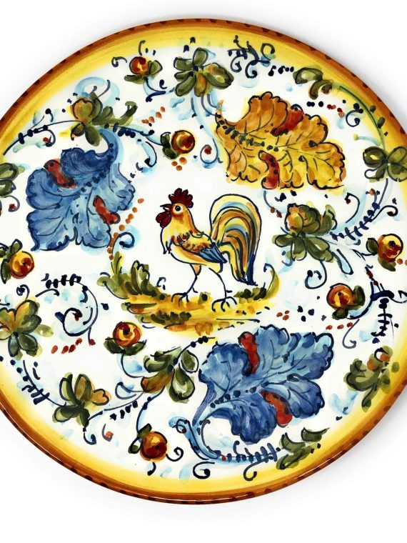 Hand Painted Pattern Rooster Plate A5