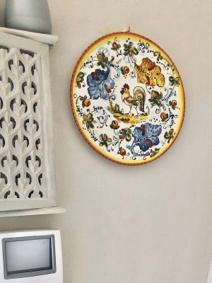 Hand Painted Pattern Rooster Plate1